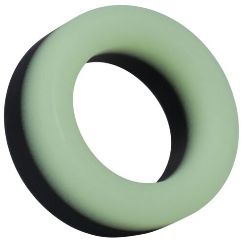 Cockring Silicone Cockring Phosphorescent The Big O 32 Mm Noir-Vert Rocksolid By Doc Johnson