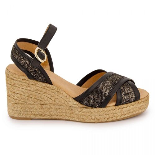 Sandale Hemp Glitter Negro 138/5p Pd T36/41 Femme Pinaz