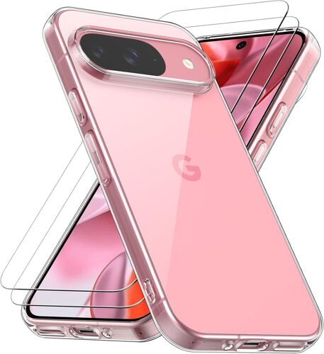 Coque Silicone Transparente + 2 Verres Trempes Pour Google Pixel 9 Little Boutik©