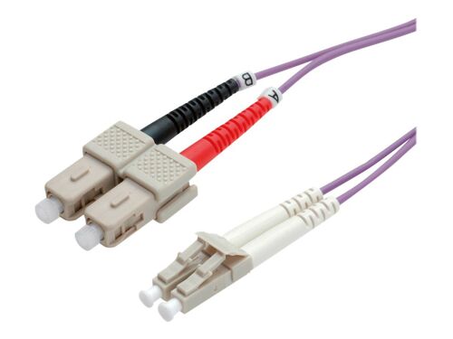 Roline - Cordon de raccordement - LC multi-mode (M) pour SC multi-mode (M) - 10 m - 10 m - fibre optique - duplex - 50 / 125 microns - OM4 - violet