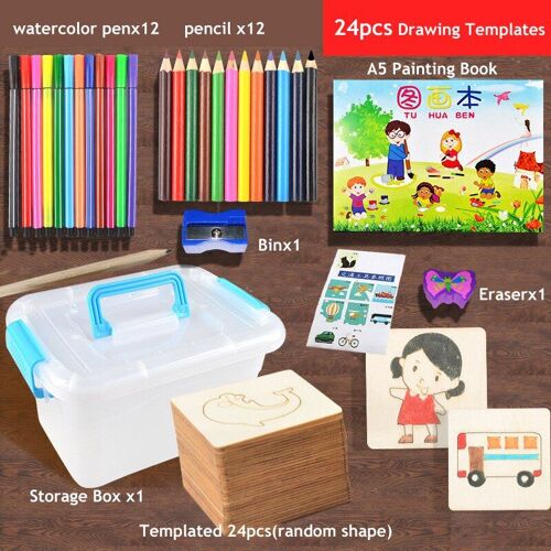Pochoir De Peinture En Bois Pour Enfants, Planche À Colorier, Jouets Éducatifs D'apprentissage Précoce