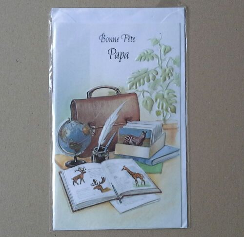 Carte Postale Bonne Fête Papa Voyage Globe Trotter Afrique Zèbre Livres