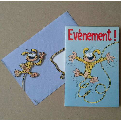 Carte Postale Double Marsupilami Événement Je T'écris ! Avec Enveloppe 1997 Humour Dessin Batem