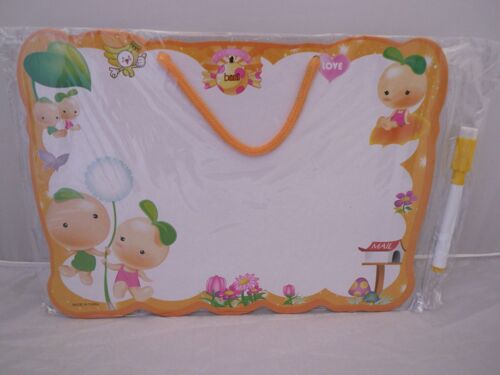 Ardoise Rigide En Carton Fort-Pour Enfants-Avec 1 Feutre Effaceur-Tour Jaune-Orange