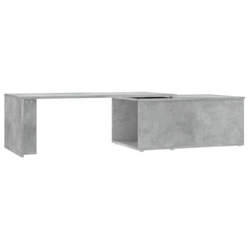 Table Basse Gris Béton 150x50x35 cm Bois Composé Industriel avec Cadre Solide
