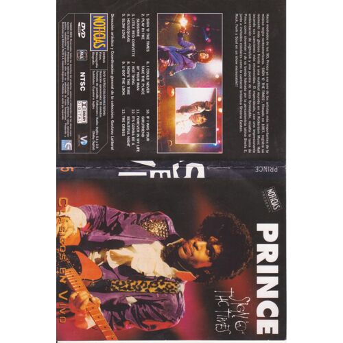 Prince Dvd Sign O The Times  Argentina  Ntsc Dvd 5 / Multizona 85 Minutes
