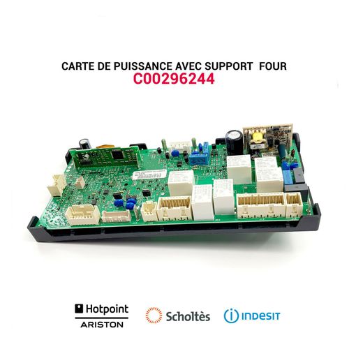 Carte de puissance avec support - C00296244 - Four SCHOLTES INDESIT HOTPOINT