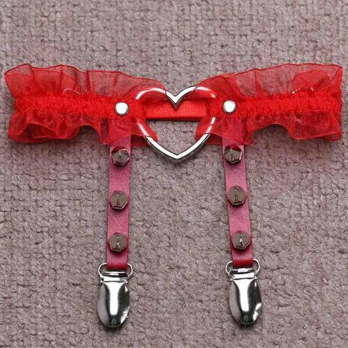 Harnais De Jambe En Dentelle Réglable Pour Femmes Et Filles, Jarretière En Forme De Coeur, Bijoux Gothiques Cosplay