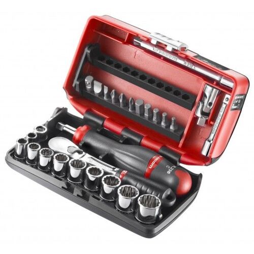 Facom Coffret douilles 1/4"" 12 pans en pouces et embouts - 28 pièces - RL.NANO-U112