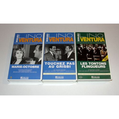 Lino Ventura Lot De 3 Cassettes Video Vhs Marie Octobre. Touchez Pas Au Grisby. Les Tontons Flingueurs Collection Atlas