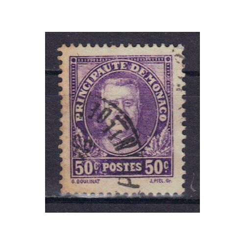 Monaco 1933 : 10è Anniversaire De L'avènement Du Prince (1932) : Prince Louis 2 - Timbre 50 C. Violet Oblitéré