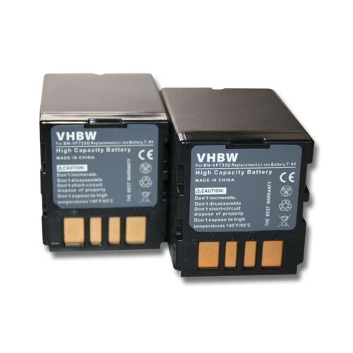 vhbw 2x Batterie compatible avec JVC GR-D650EX, GR-D645E, GR-D650AH, GR-D650E, GR-D645EG, GR-D650 caméra vidéo caméscope (2200mAh, 7,4V, Li-ion)