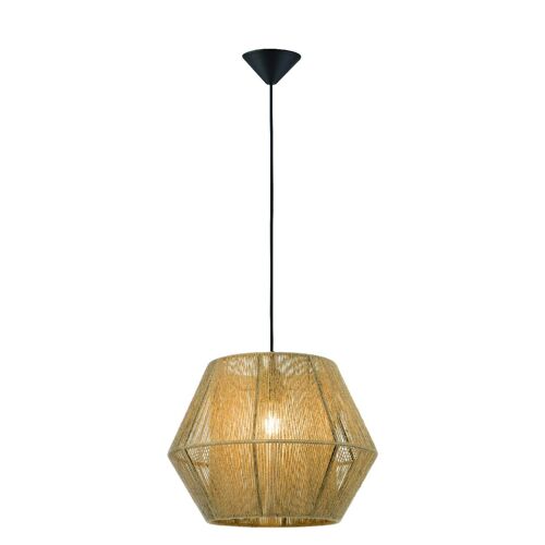 Homemania Suspension Zaira - Lustre - Du Plafond - Beige En Cordage, 40 X 40 X 135 Cm, 1 X E27, Max 60w