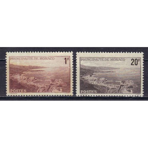 Monaco 1943 : Vue Générale De La Principauté - Lot De 2 Timbres Neufs **