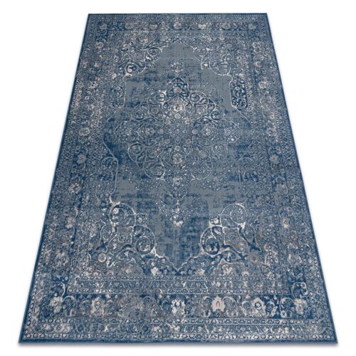 120x170 Cm Tapis Nain Ornement, Cadre, Vintage 7599/51611 Bleu / Beige