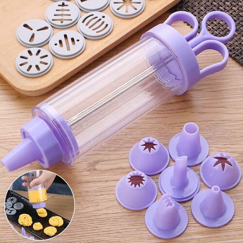 Moule À Biscuits Et Gâteaux Avec 8 Buses, 1 Ensemble, Pistolet De Fabrication De Moule À Biscuits Et À Gâteaux, Décorateur De Crème, Coupe-Presse, Outils De Cuisson, Fournitures De Cuisine