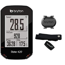 Bryton Compteur 420t Rider Avec Cadence Et Ceinture Cardio Mixte, Noir, 83.9x49.9x16.9