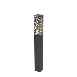 Qazqa Moderne Modern Buiten Paaltje Zwart 90 Cm Ip44 - Nicole Aluminium /Plastique /Acier Noir Oblongue / Extã©Rieur / Jardin / Luminaire / Lumiere / ÃClairage E27 Max. 1 X 40 Watt