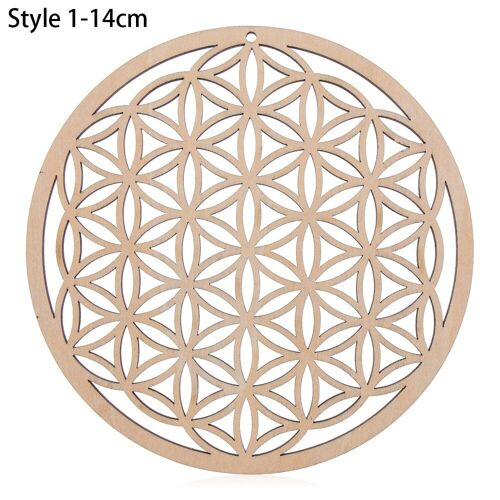 Panneau Mural En Bois Découpé Au Laser, 14.5/30cm, Décor De Maison, Fleur De Vie, Tapis D'énergie, Tranche, Base En Bois, Art Mural, Outil De Bricolage