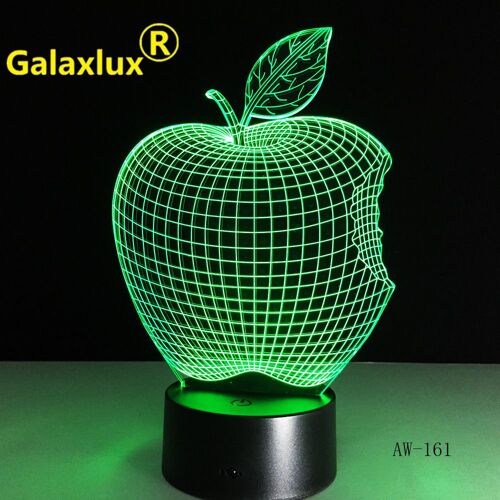 Lampe De Bureau 3d À Led En Forme De Pomme, En Acrylique, Interrupteur Tactile, Veilleuse Pour Enfants, Lampe De Chevet, Hologramme, Décor, Offre Spéciale De Noël, 16 Couleurs