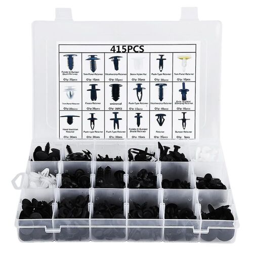 415pcs Car Door Panel Trim Clips Bumper Fastener Retainer Push Pin Trim Rivet Kit