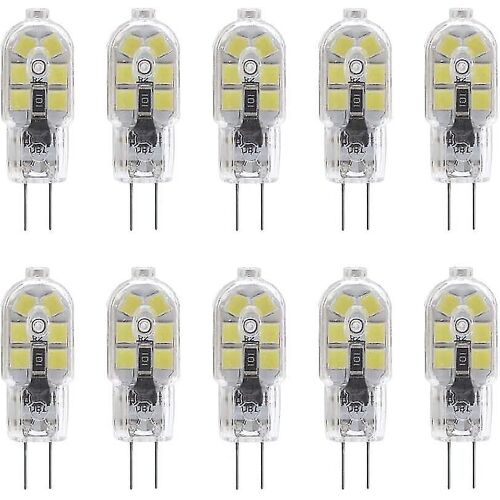 10-Pack G4 2w Led Bulb For Cooker Hood Light Bulbs, Ac/Dc 12v, 20w Halogen Bulbs Equivalent, 200lm, Bi-Pin With Clear Pvc Cover, Cool White 6000k, Non