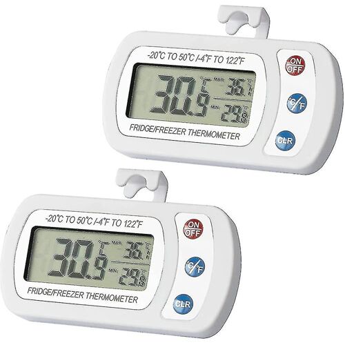 2 Pcs Fridges Thermometer Digital Waterproof Thermometer Refrigerator Temperature Monitor 