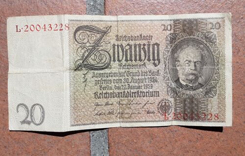Billet Allemand 20 Reichsmark De 1929 L 20043228