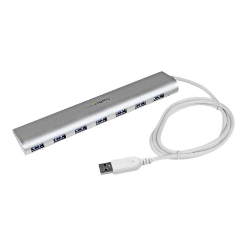 StarTech.com Hub USB 3.0 compact à 7 ports avec câble intégré - Concentrateur USB 3.0 avec boîtier en aluminium - Argent - Commutateur de partage des périphériques USB - 7 x SuperSpeed USB 3.0 -...