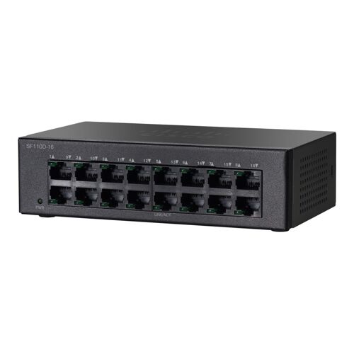 Cisco Small Business SF110D-16 - Commutateur - non géré - 16 x 10/100 - de bureau, fixation murale - Tension CC