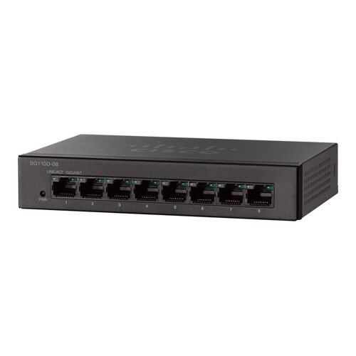 Cisco Small Business SG110D-08 - Commutateur - non géré - 8 x 10/100/1000 - de bureau, fixation murale - Tension CC