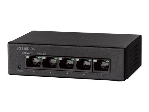 Cisco Small Business SG110D-05 - Commutateur - non géré - 5 x 10/100/1000 - de bureau, fixation murale - Tension CC