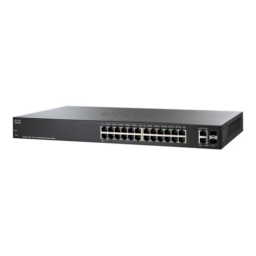 Cisco 220 Series SG220-26P - Commutateur - Géré - 24 x 10/100/1000 (PoE) + 2 x SFP Gigabit combiné - de bureau, Montable sur rack - PoE (180 W)