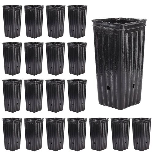 20 Pack Tall Tree Pots For Indoor &amp; Outdoor Gardening - Premium Thickened Deep Nursery Planting Basi