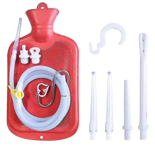 2 L Enema Bag Home Enema Kit With 3 Enema Tips,60 Inch Long Silicone Hose, Controlable Water Flow