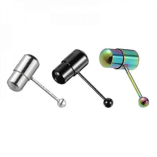 3pcs Vibrating Stainless Steel Tongue Ring Barbell Tongue Piercing Jewelry Oeb