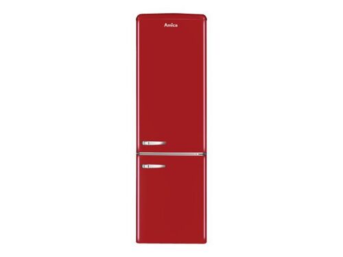 Réfrigérateur-congélateur Amica Retro AR8242R - congélateur bas - 55x61.5x181 cm (lxpxh) - 244 litres - classe E - rouge