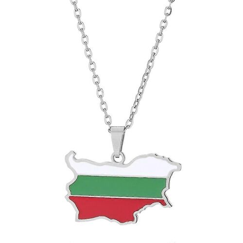 People'S Republic Of Bulgaria Map Necklaces Retro Jewelry Gift National Style