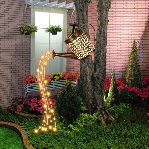 Lampe Solaire À Led Pour Arroser Le Jardin, Luminaire Décoratif D'Extérieur, Idéal Pour Une Douche En Fer Ajouré