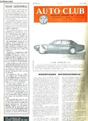 Auto Club Bulletin Officiel De L'a.C.S.O N°115 Juin 1968 - Assistance Internationale - Visites Techniques Extension À Tous Véhicules - Stationnement Produit Des Amendes - Collision Hors ...
