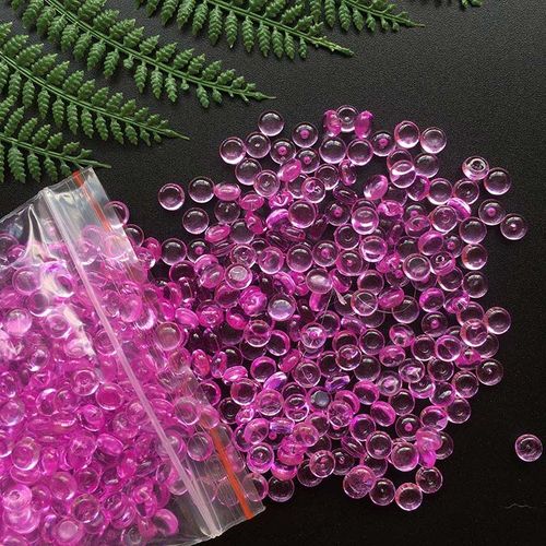 Boules de perles colorées pour jouets visqueux, 40g, petites perles pour fête artistique, décor de réservoir de poisson artisanal, fournitures de remplissage visqueux pour enfants, bricolage - Rose