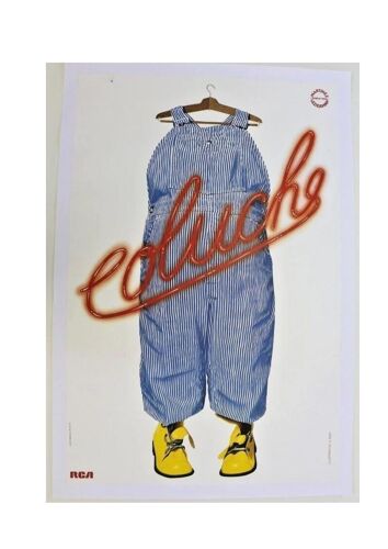 Affiche Coluche Salopette Et Chaussures Jaunes