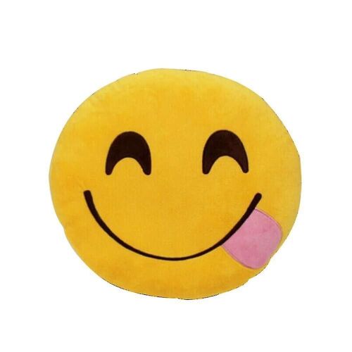Icône émotionnelle Oreiller Visage Jaune Coussin Lancer 32x32cm