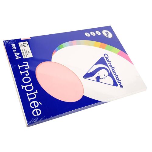 Clairefontaine Lot de 10 Ramettes 100 Feuilles Papier 80g A4 210x297 mm Certifié FSC  rose