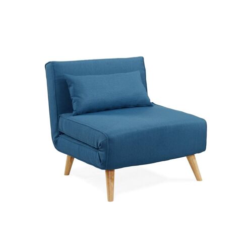Fauteuil convertible POSIO en tissu - Bleu