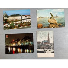 Danemark : 4 Cartes Postales (Avec Correspondance, Dont Sont Affranchies, 1906/61) / 1 Enveloppe Timbrée (1988) / 15 Timbres Oblitérés (Dont 3 Sur Coin D'enveloppe Non Oblitéré) (Doublons)