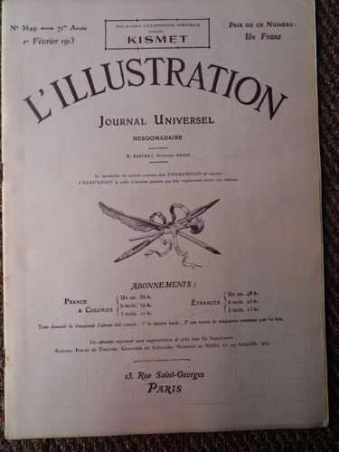 Hebdomadaire L'illustration N°3649 Du 01 Février 1913