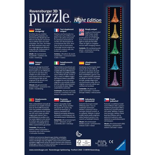 Puzzle 3D Tour Eiffel illuminée