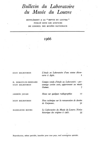 Bulletin Du Laboratoire Du Musée Du Louvre 11
