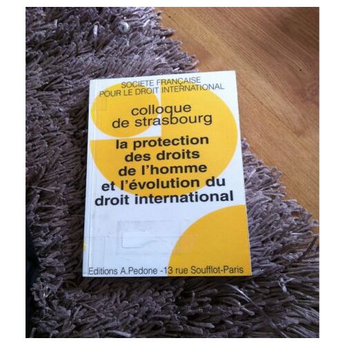 La Protection Des Droits De L'homme Et L'évolution Du Droit International - Actes Du Xxxie - Colloque De Strasbourg, - 29, 30 Et 31 Mai 1997, Université Robert-Schuman De Strasbourg